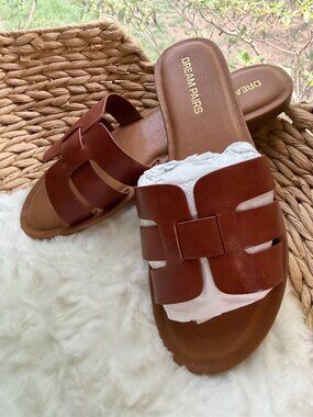 DREAM PAIRS Women's Casual Open Toe Summer Beach Sandals